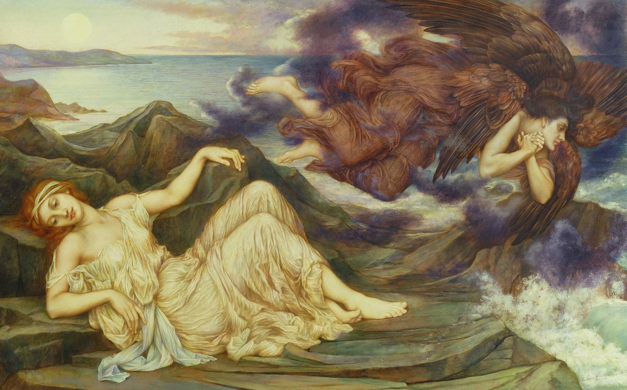 1905年风雨如磐的海洋后的港口 作者 伊夫林·德·摩根（Evelyn De Morgan）