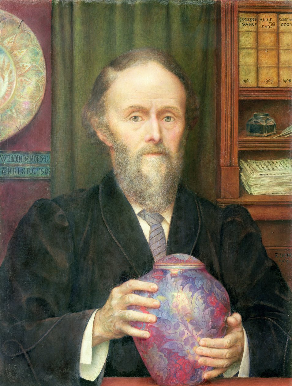 威廉·德摩根（1839-1909）1909年的肖像 作者 伊夫林·德·摩根（Evelyn De Morgan）