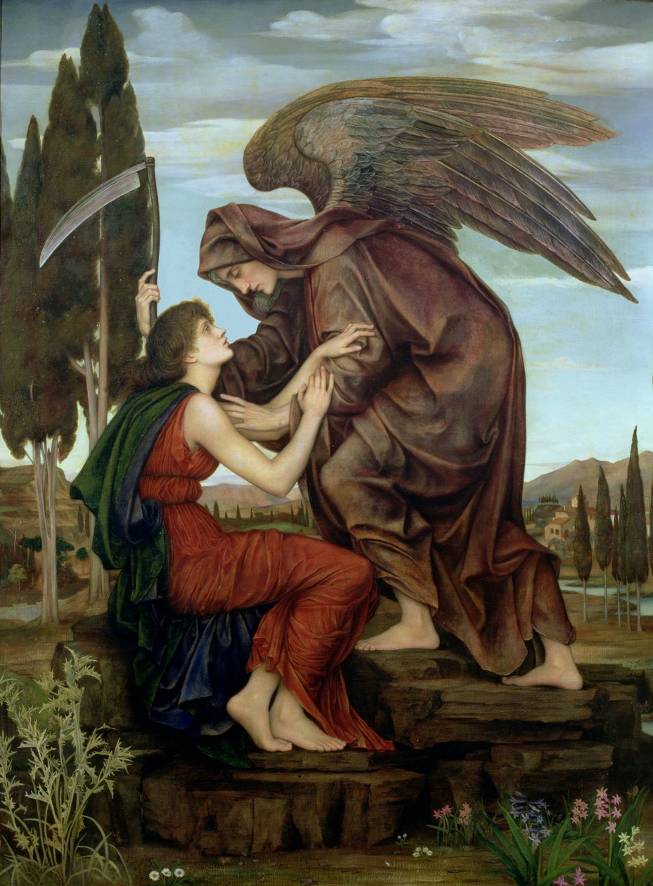 死亡天使，1890年 作者 伊夫林·德·摩根（Evelyn De Morgan）