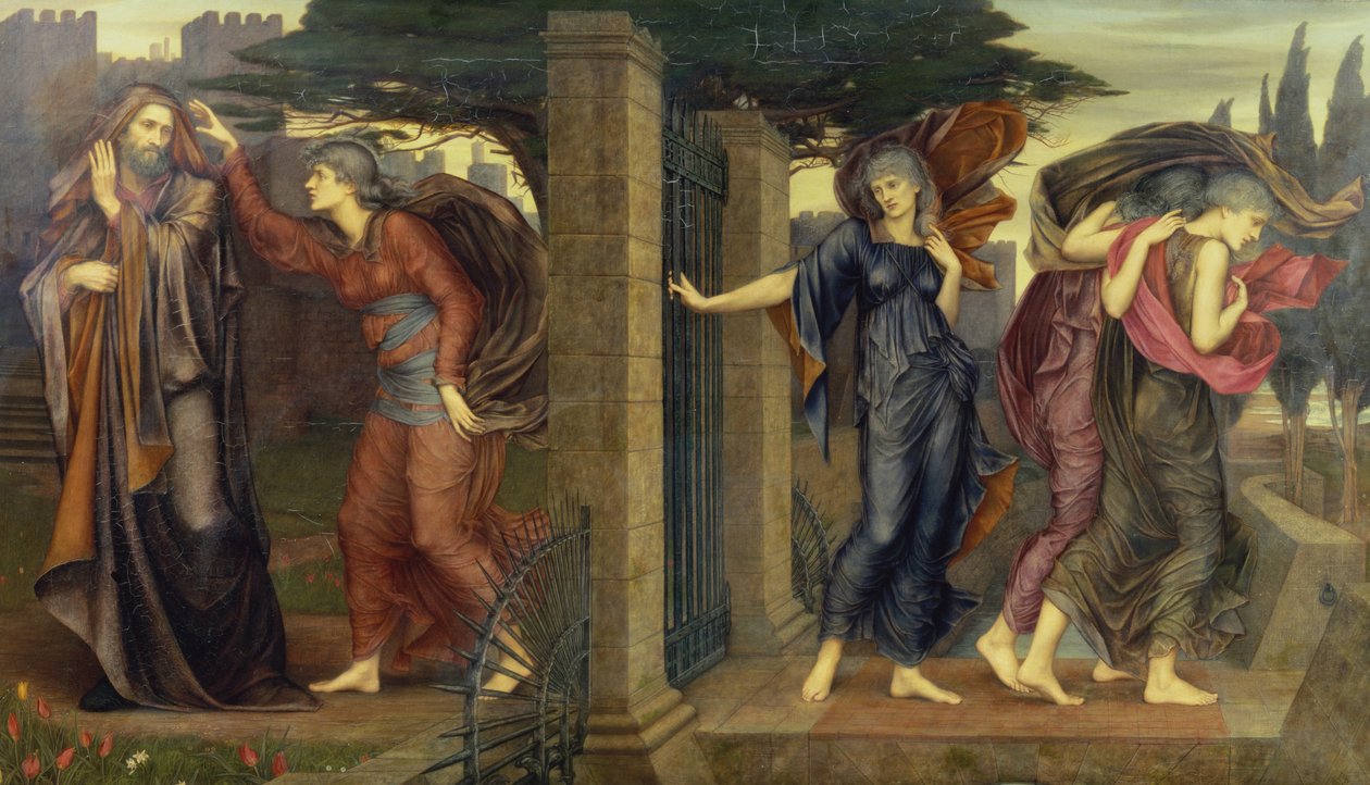 灰色姐妹，1880-81 作者 伊夫林·德·摩根（Evelyn De Morgan）
