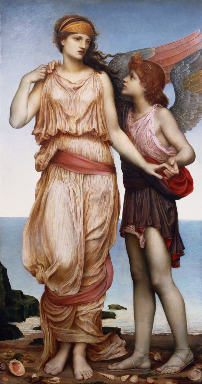 维纳斯和丘比特，1878年 作者 伊夫林·德·摩根（Evelyn De Morgan）