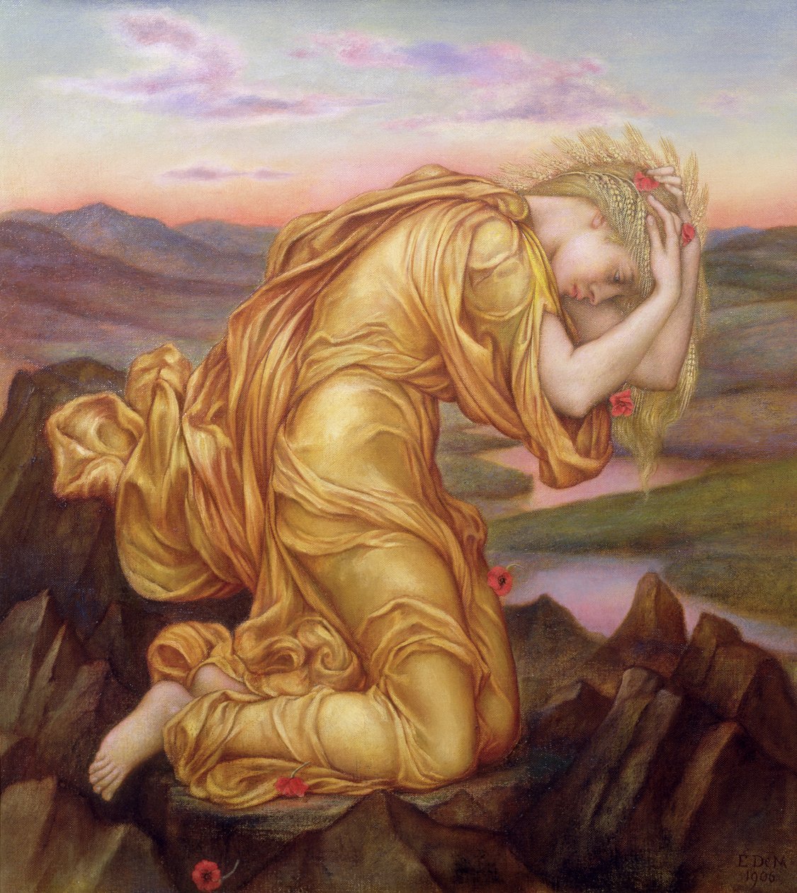 德米特哀悼Persephone，1906年 作者 伊夫林·德·摩根（Evelyn De Morgan）