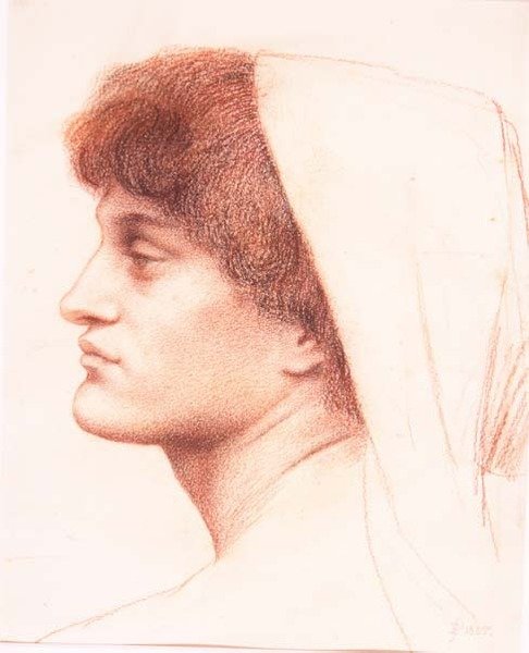 女性头部轮廓 作者 伊夫林·德·摩根（Evelyn De Morgan）