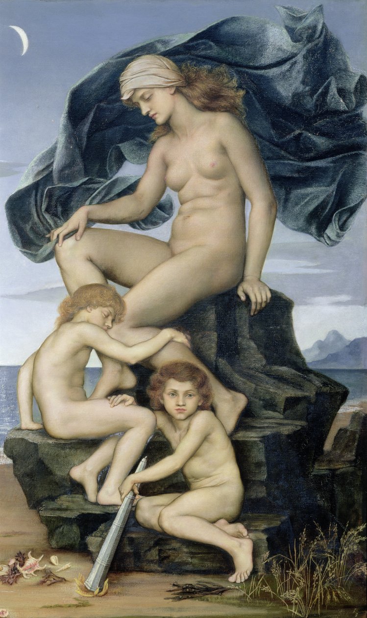 睡眠与死亡，夜晚的孩子，1883年 作者 伊夫林·德·摩根（Evelyn De Morgan）