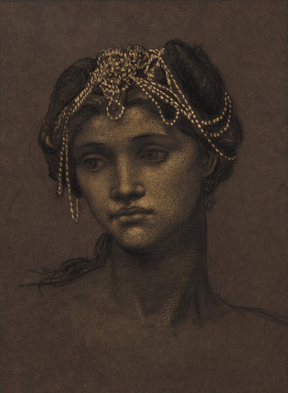 美狄亚》研究，约 1889 年（黑色粉笔加金色颜料） 作者 伊夫林·德·摩根（Evelyn De Morgan）