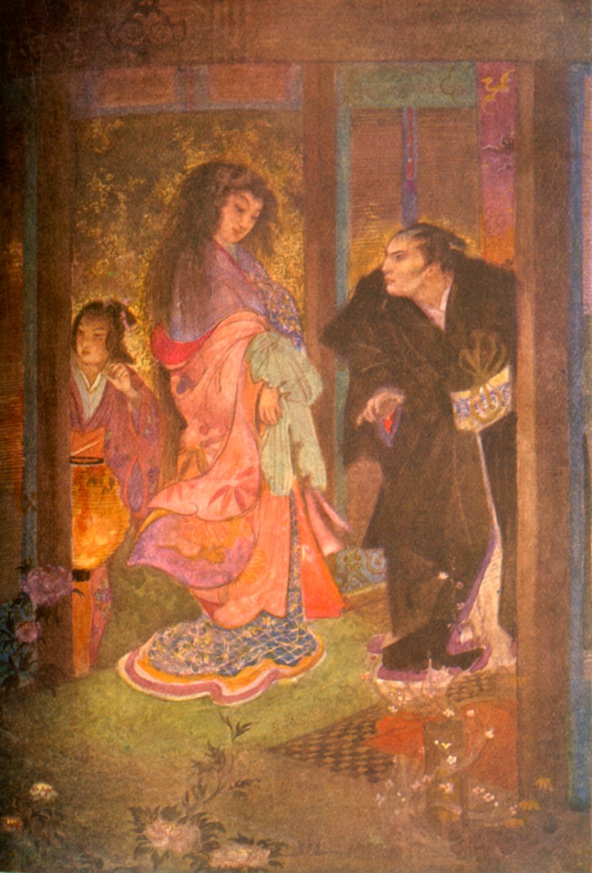 新三郎认出了津优和她的女仆Yoné》，1912年。 作者 伊芙琳·保罗