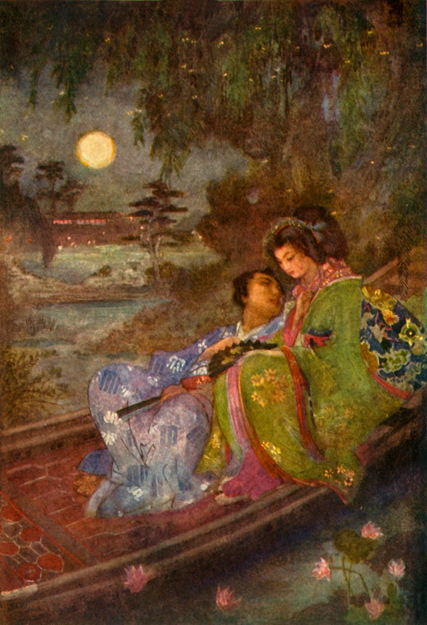 交换扇子的恋人》，1912年。 作者 伊芙琳·保罗