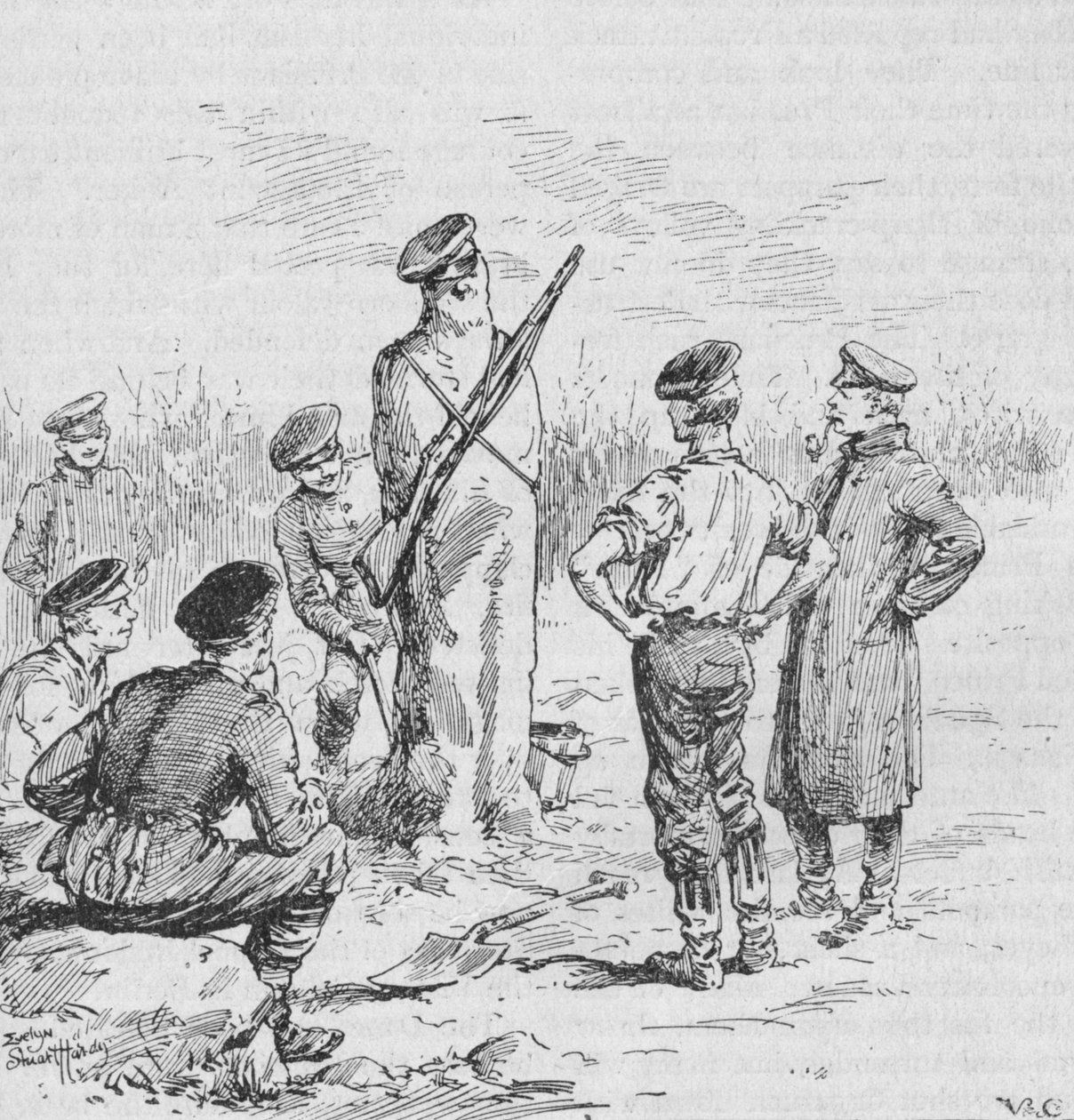 1902年，德国士兵用粘土制造了哨兵 作者 伊夫琳·斯图尔特·哈迪