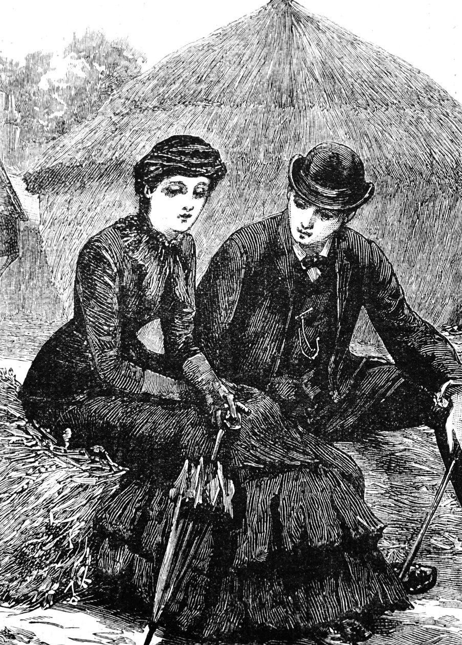 A young couple sitting together 作者 埃弗拉德·霍普金斯
