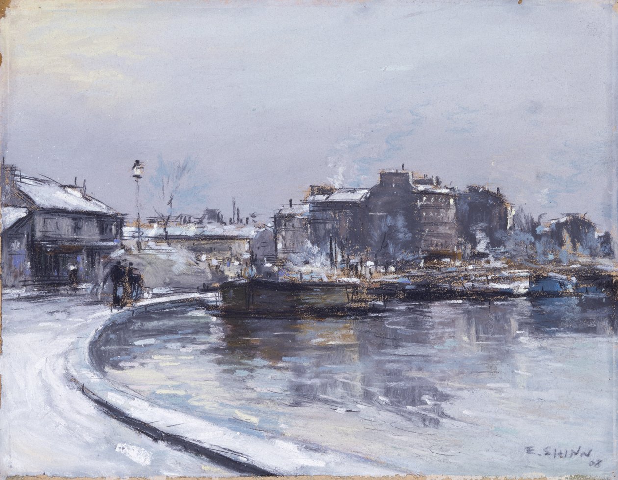 塞纳河畔（纸上粉彩画） 作者 Everett Shinn