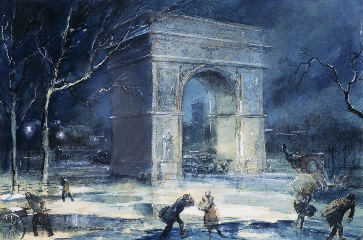 华盛顿广场拱门 作者 Everett Shinn
