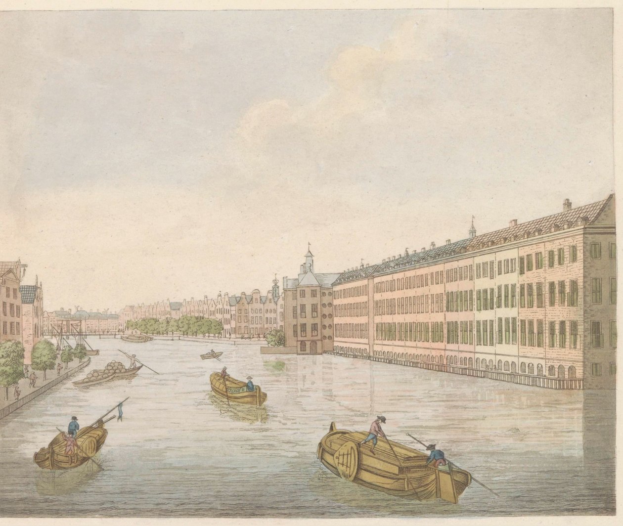 Binnen-Amstel 景观，约 1810-1813 年 Vue du Blaauwe-Brug，阿姆斯特尔室内装饰奖，Halvemaans-Brug 的执行申请（物品上的标题） 作者 埃弗特·马斯坎普