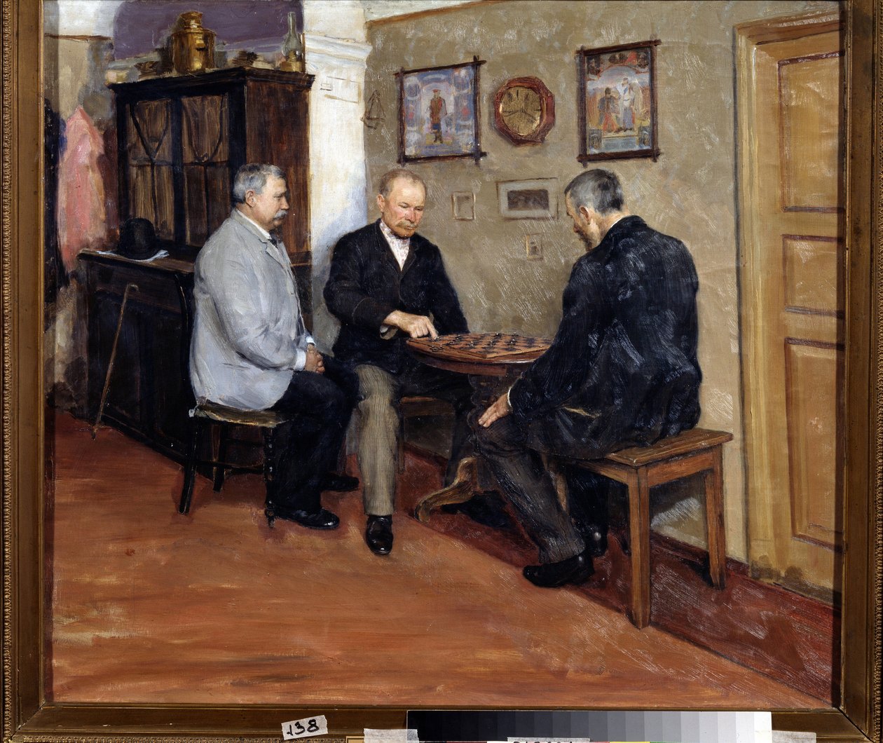 选秀球员。 叶夫根尼·约西福维奇·布科韦茨基（Evgeni Iosifovich Bukovetsky，1866-1948 年）的绘画。 布面油画，71 x 80 厘米 作者 叶夫根尼·伊奥西波维奇·布科维茨基