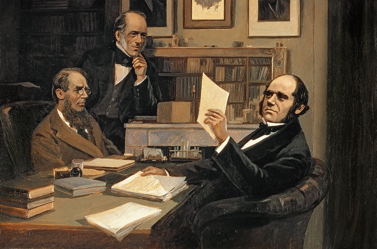 Joseph Hooker（1817-1911），Charles Lyell（1797-1875）和Charles Robert Darwin（1809-82） 作者 埃夫斯塔菲耶夫