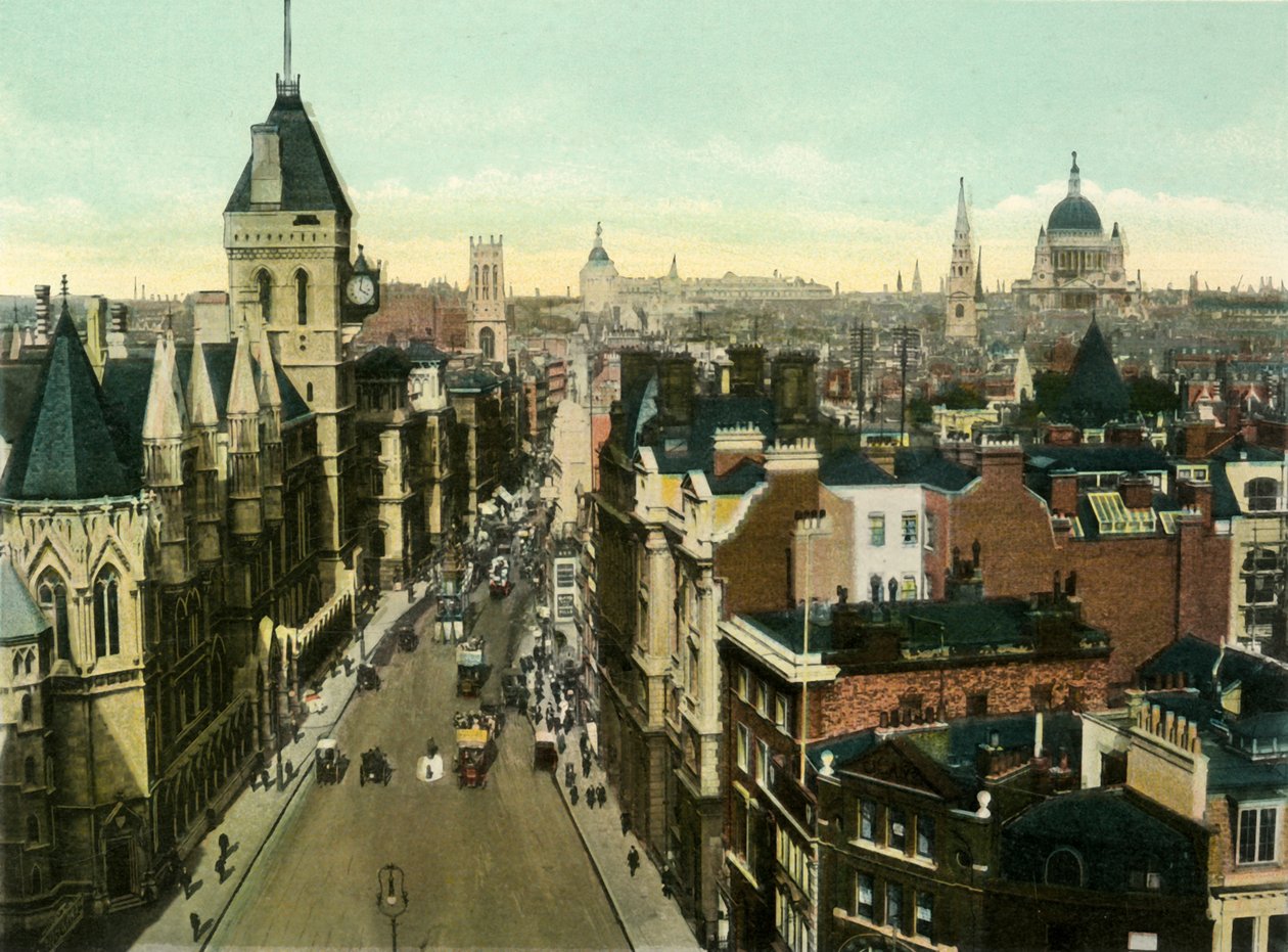 从圣克莱门特·丹尼斯（St.Clement Danes）查看法院，c1900年代。 作者 艾尔（Eyre）和Spottiswoode