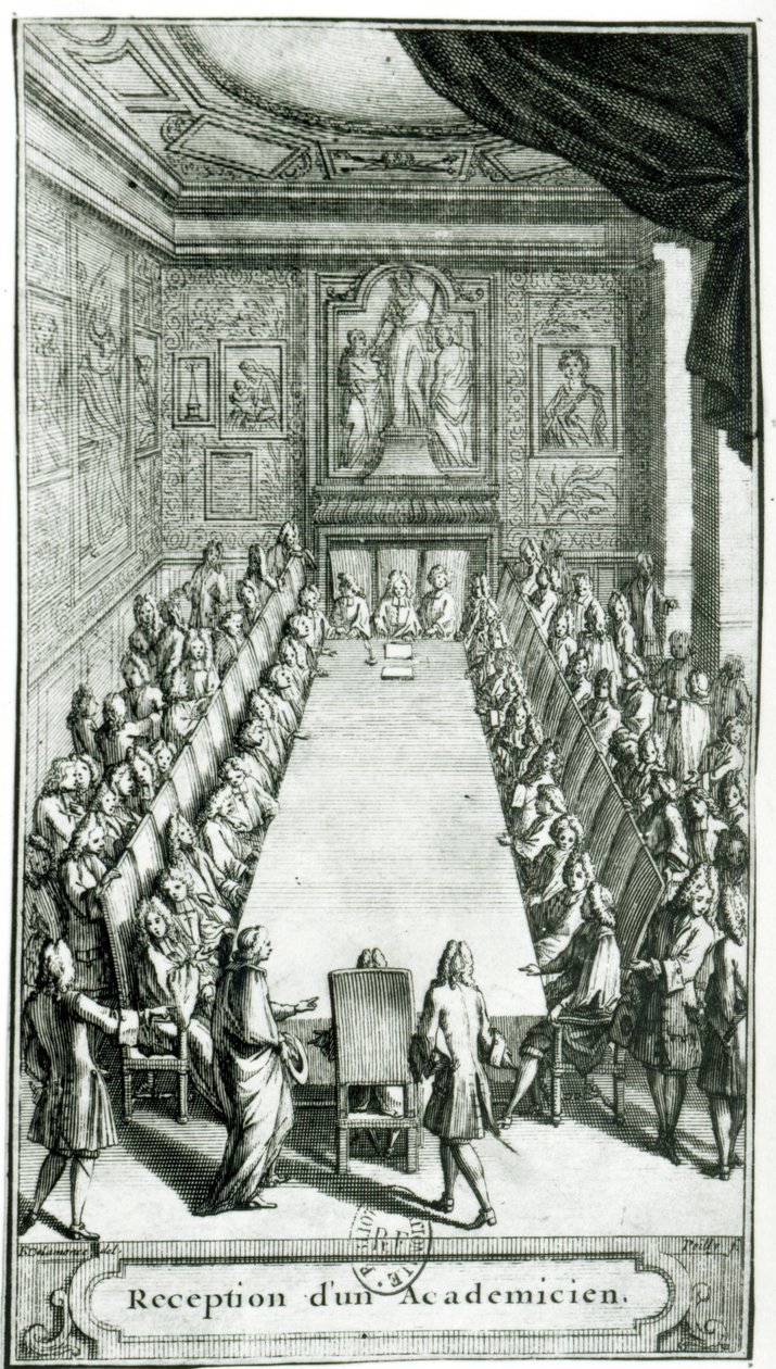 Francois Poilly（1622-83）雕刻的法国学院成员的接待 作者 F.德拉蒙斯