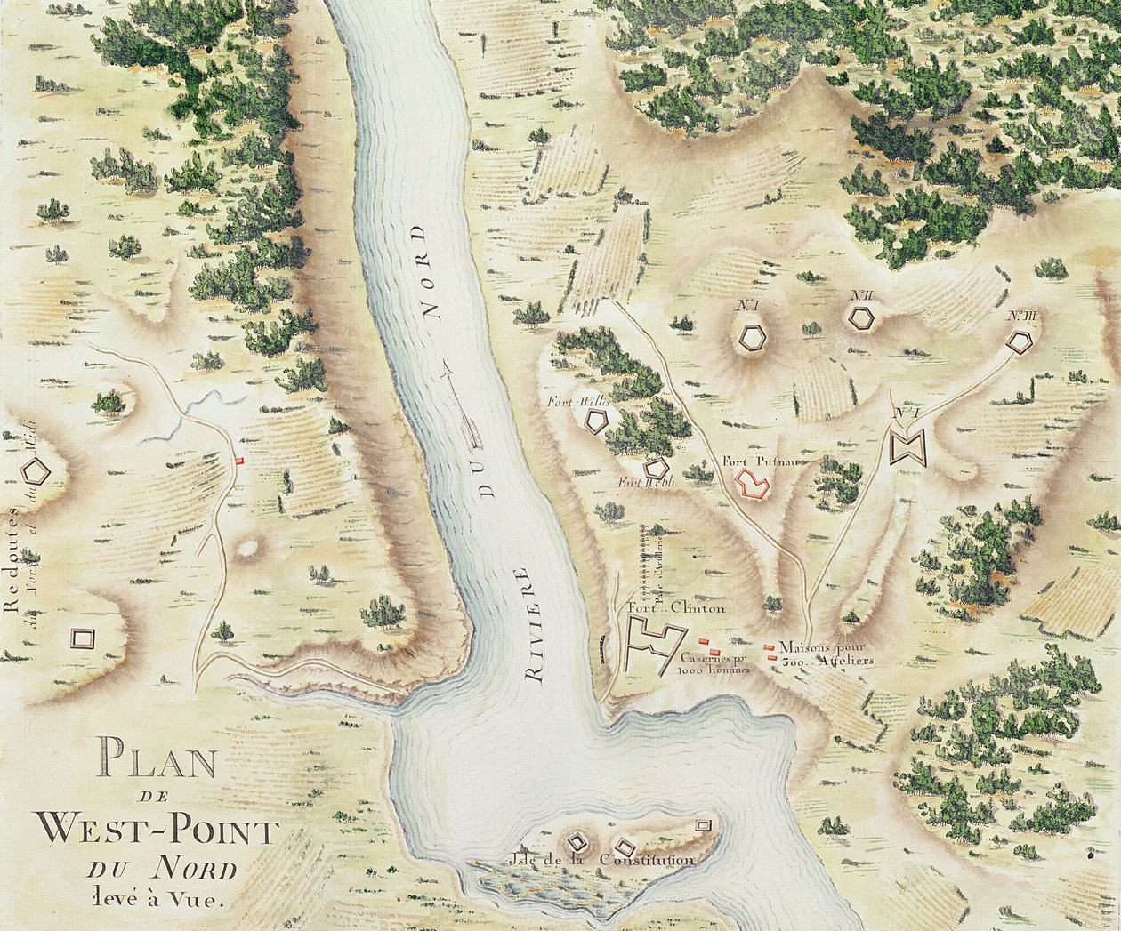 弗吉尼亚州西北角地图，来自&39;Guerre de l&39;Amerique&39;，1782年（彩色雕刻） 作者 杜布格