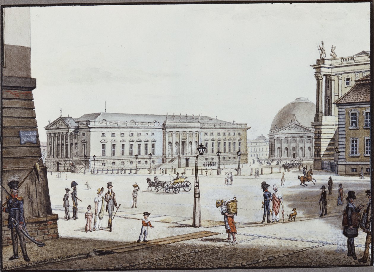 The Opernplatz，柏林（纸笔和墨水在纸上） 作者 法劳