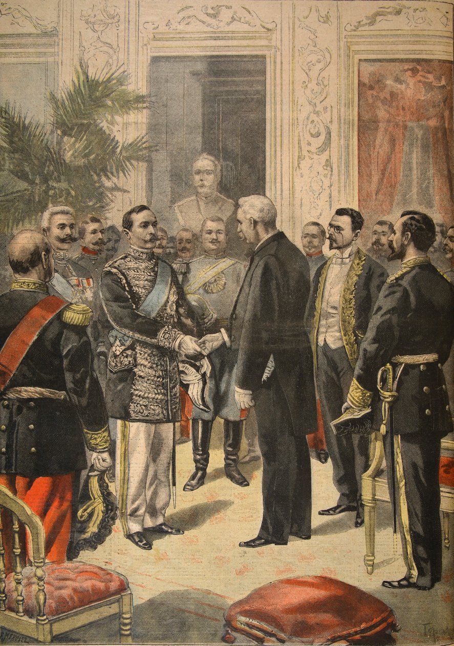 俄罗斯大使，爱丽舍王子尤多夫在1898年3月6日的“Le Petit Journal：Supplement illustre”中的插图 作者 佛罗里达州和托法尼，奥斯瓦尔多·梅奥勒