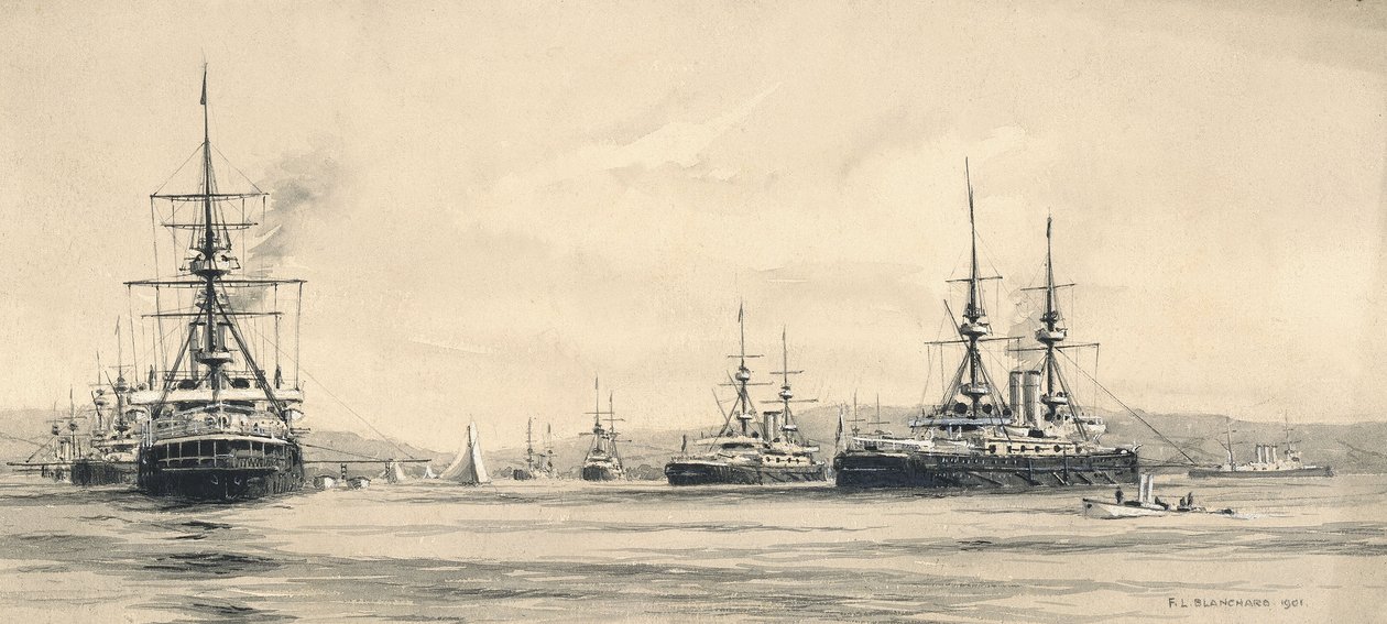 拉姆拉什的海峡中队：1901 年的帆船赛 作者 FL布兰查德