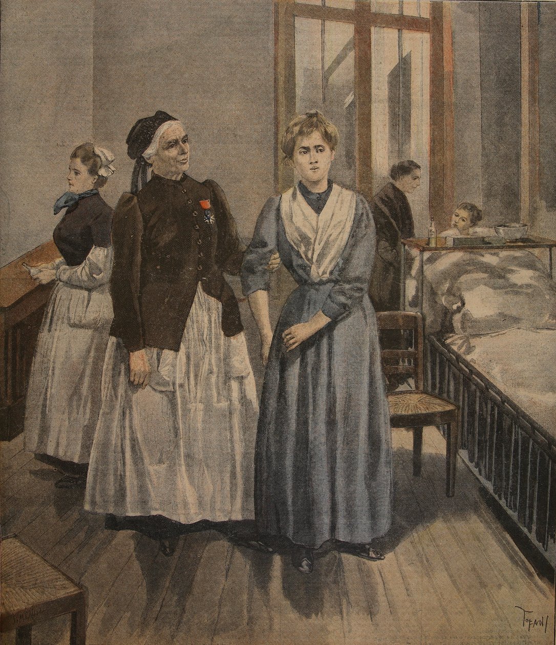 Madamoiselle Bottard的荣誉十字架，来自&39;Le Petit Journal：Supplement illustre&39;的插图，1898年1月16日 作者 佛罗里达州和托法尼，奥斯瓦尔多·梅奥勒
