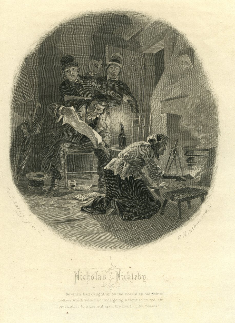Nicholas Nickleby：Newman Noggs和Wackford Squeers，1867 作者 FOC和McRae，C。John Darley
