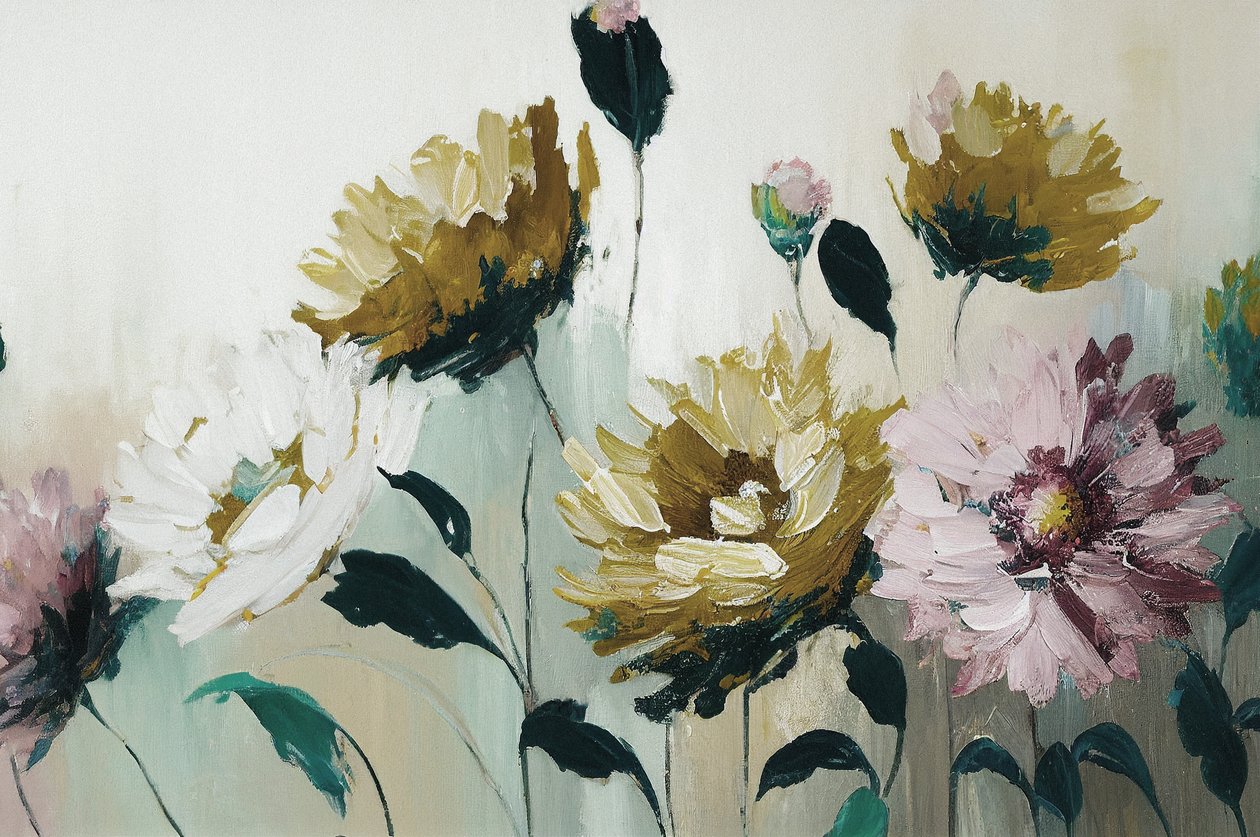 小牡丹花束，横框帆布打印画 作者 法赫塔利·阿卜杜勒拉希姆