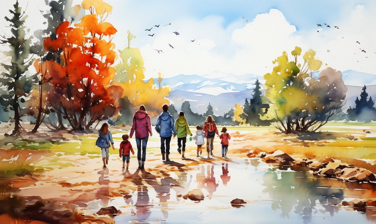 自然漫步者、山水风景、树木和水，壁画出售 作者 法赫塔利·阿卜杜勒拉希姆