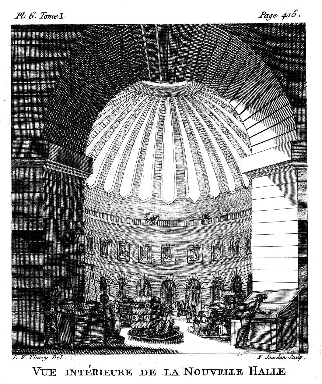 莱斯·哈勒斯（Les Halles），巴黎，1786年 作者 乔丹