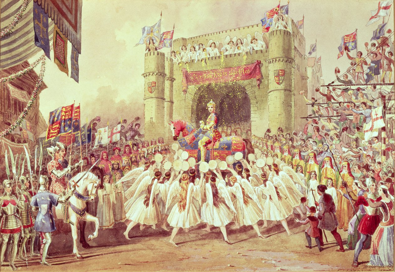 1859年，查尔斯·基恩（Charles Kean）制作亨利五世（Henry V），公主剧院（Princess Theatre）的场景 作者 劳埃德