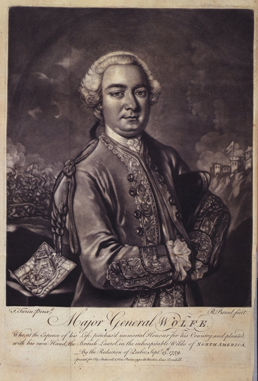 沃尔夫少将（1727-59），选自约翰-普林格尔爵士所著《詹姆斯-沃尔夫将军的生平......》。 作者 F.都灵