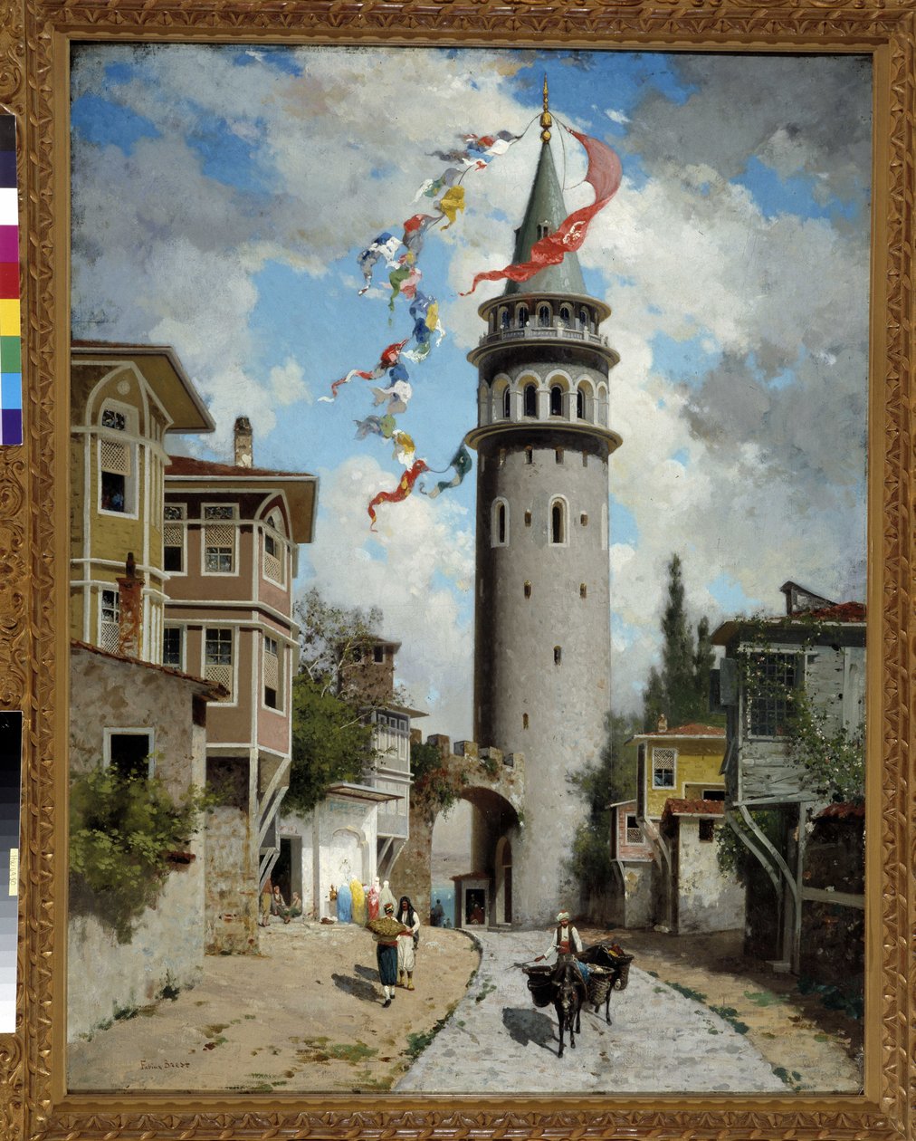 君士坦丁堡加拉达塔的景色。 法比尤斯·布雷斯特（Fabius Brest，1823-1900）的绘画。 强制提及：普罗旺斯、马赛收藏基金会 作者 法比乌斯·布雷斯特（Fabius Brest）