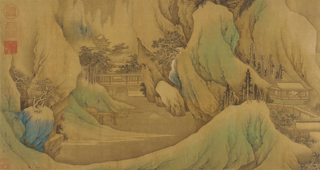 曙光中的雪山旅行，清朝，17世纪。 作者 范琦