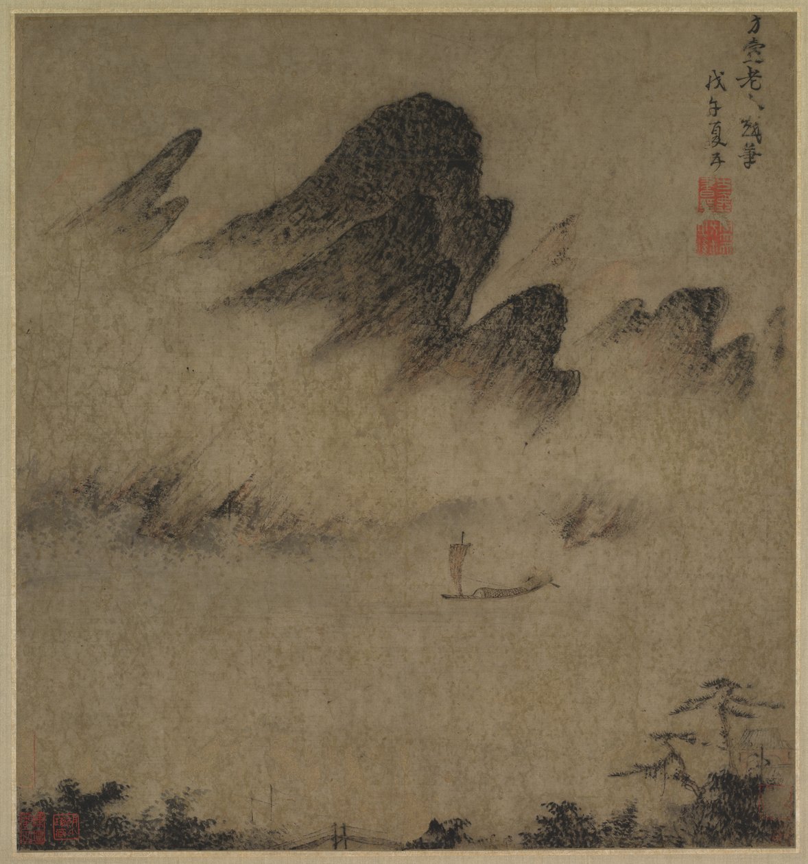 风景水墨游戏，1300年代。 作者 赶上聪宜