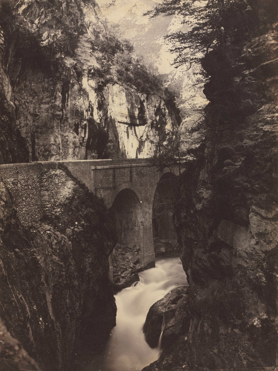 通往Eaux-Chaudes的路，比利牛斯河直立，c。 1855年。 作者 法纳姆·麦克斯韦·莱特