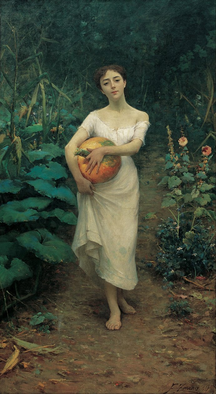 运载南瓜的女孩 作者 福斯托·佐纳罗（Fausto Zonaro）