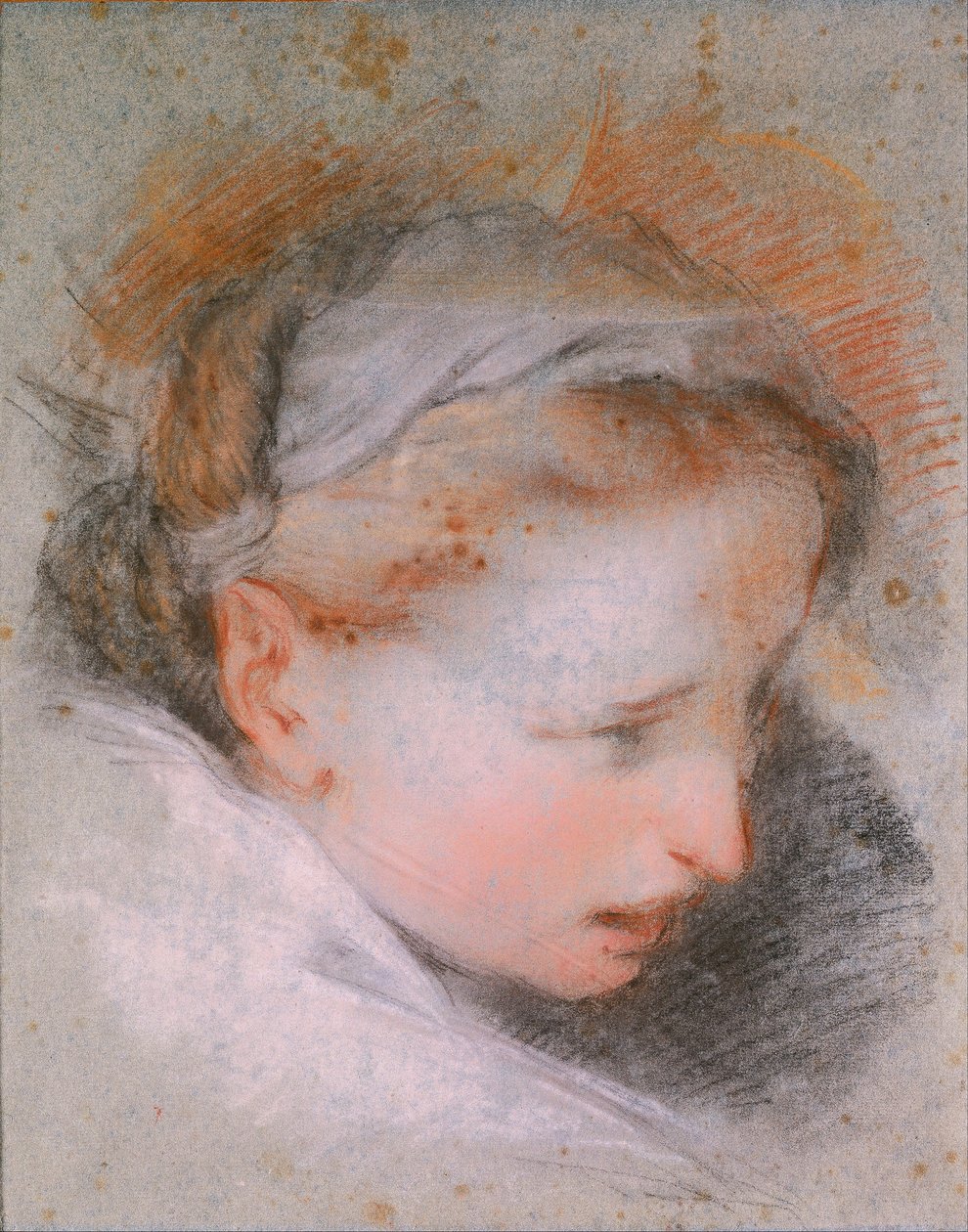 一个女人的头，1568-1569 作者 费德里科·巴罗奇