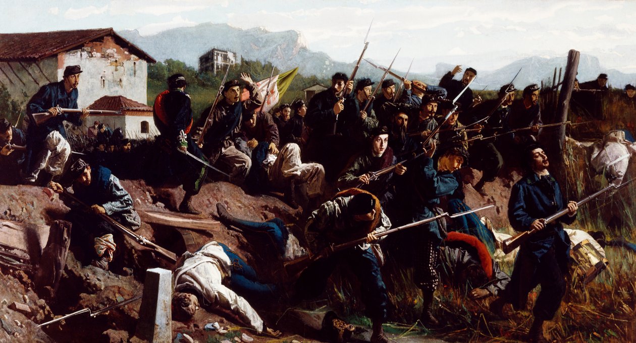 瓦雷泽战役，约 1862 年（布面油画） 作者 费德里科·法鲁菲尼（Federico Faruffini）