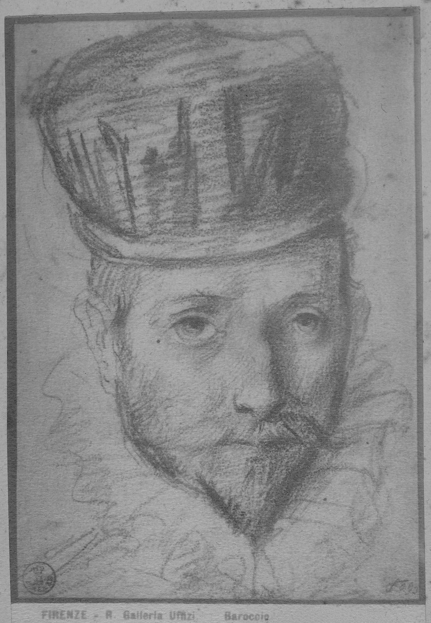 Francesco Maria della Rovere（红色和黑色粉笔在纸上） 作者 费德里科·菲奥里（Federico Fiori）Barocci或Baroccio