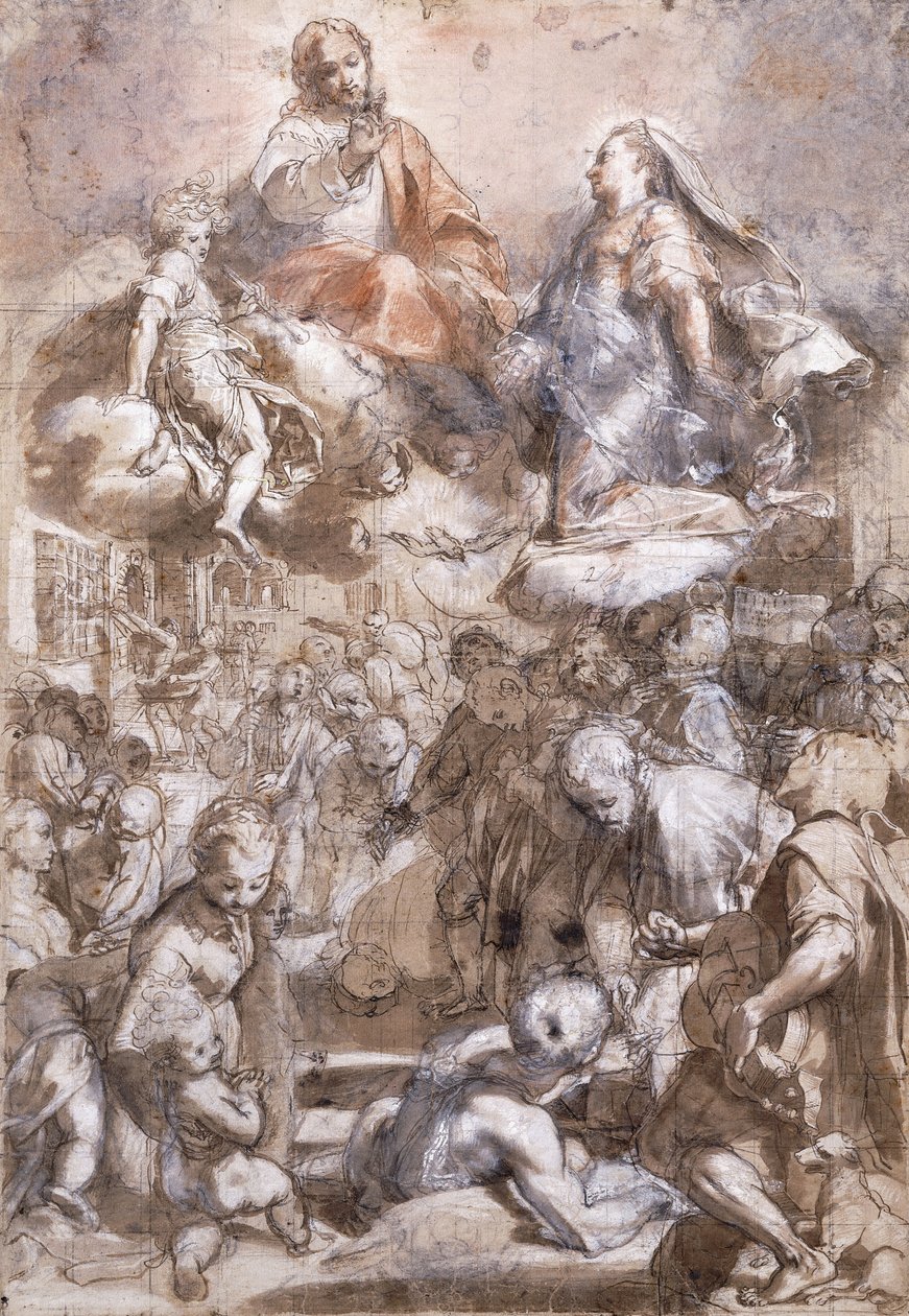 圣母玛利亚（Madonna del Popolo）， 作者 费德里科·菲奥里（Federico Fiori）Barocci或Baroccio