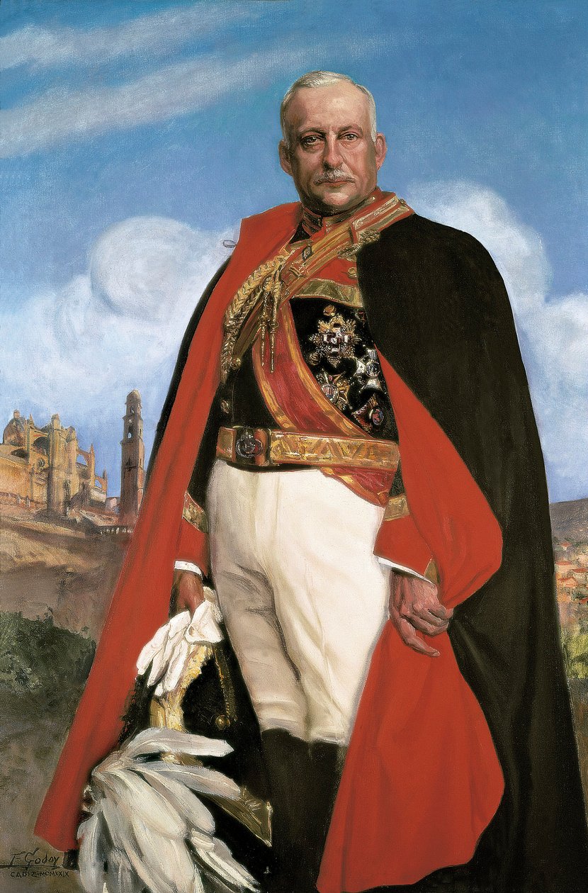 米格尔·普里莫·德·里维拉（Miguel Primo de Rivera，1870-1930 年）肖像，1923 年至 1930 年西班牙军事政治家和独裁者，20 世纪（布面油画） 作者 费德里科·戈多伊和卡斯特罗