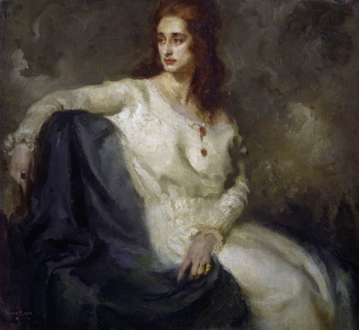 白衣女郎 (Dama in bianco) 1915 年（布面油画） 作者 费德里科·古列尔莫·耶胡达·波拉克