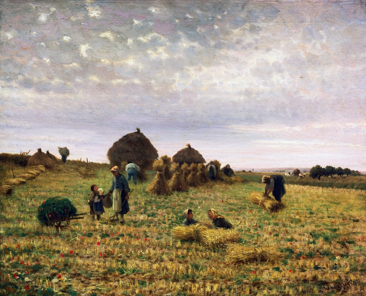 收获》，费德里科-罗萨诺（1835-1912）的绘画，布面油画，65x80厘米 作者 费德里科·罗萨诺