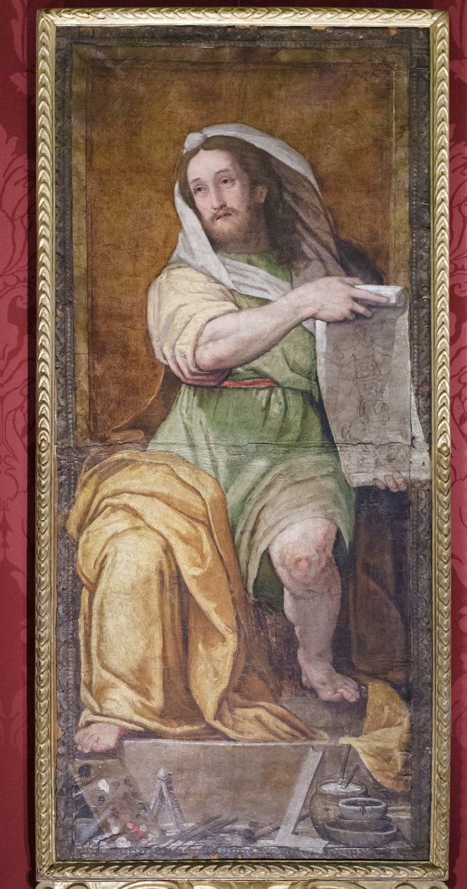 拉斐尔以赛亚肖像，约 1593 年（皮革油画） 作者 费德里科·祖卡里（Federico Zuccari）