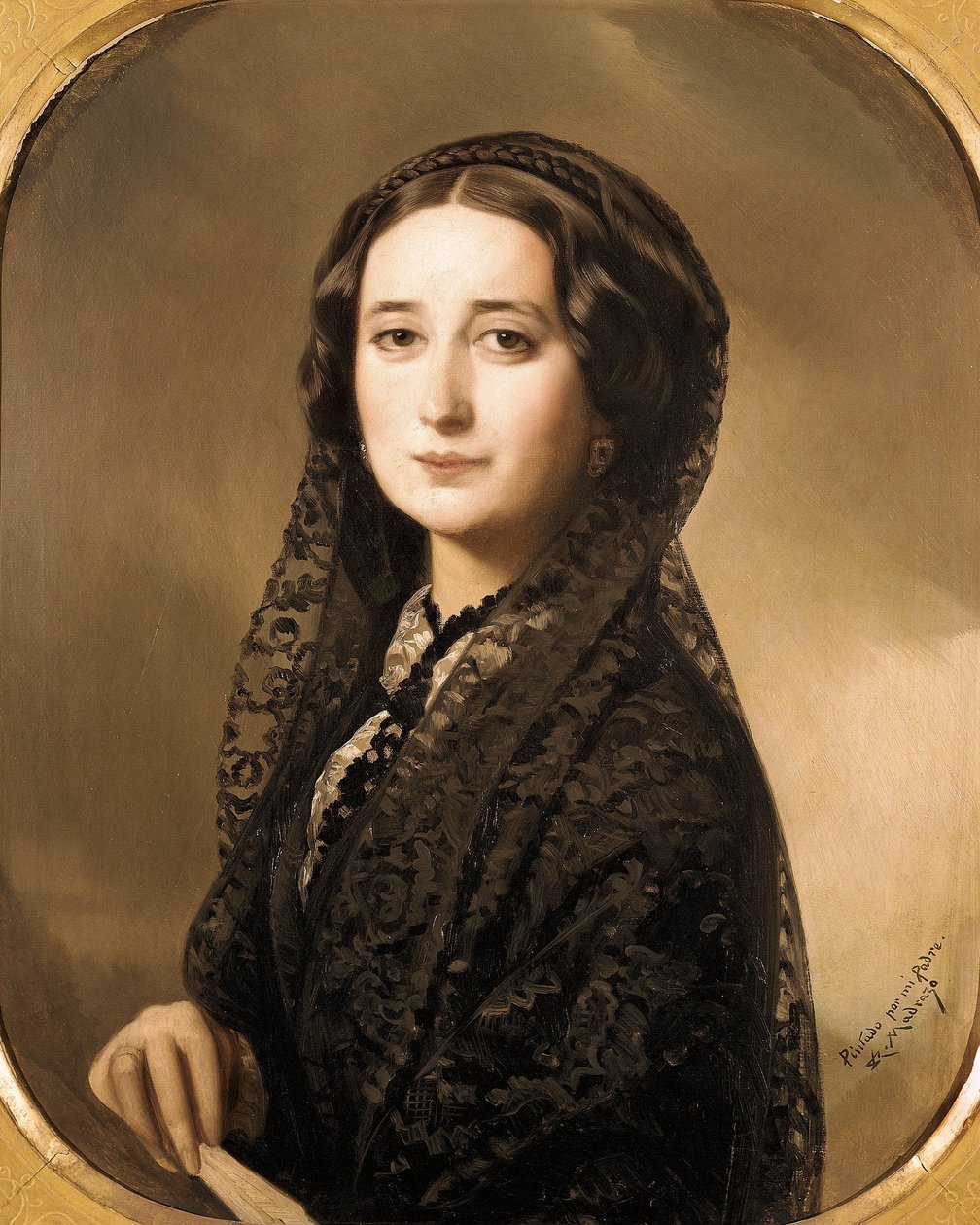 “西班牙诗人卡罗莱纳·科罗纳多（1823-1911）的肖像”（绘画） 作者 费德里科·德·马达拉佐·昆茨