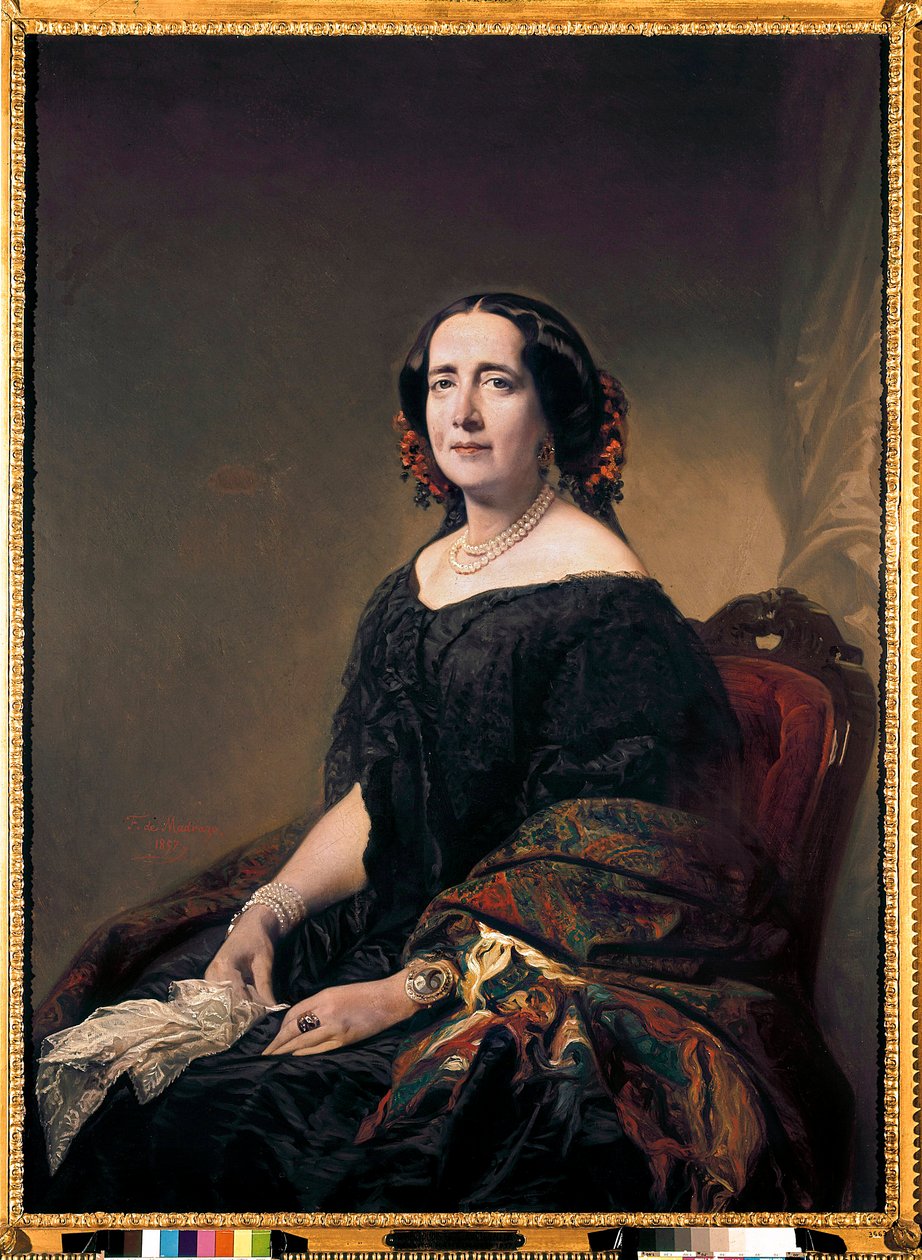 古巴字母哥特鲁迪斯·戈麦斯·德·阿韦利亚内达 (Gertrudis Gomez de Avellaneda) 的肖像 作者 费德里科·德·马达拉佐·昆茨