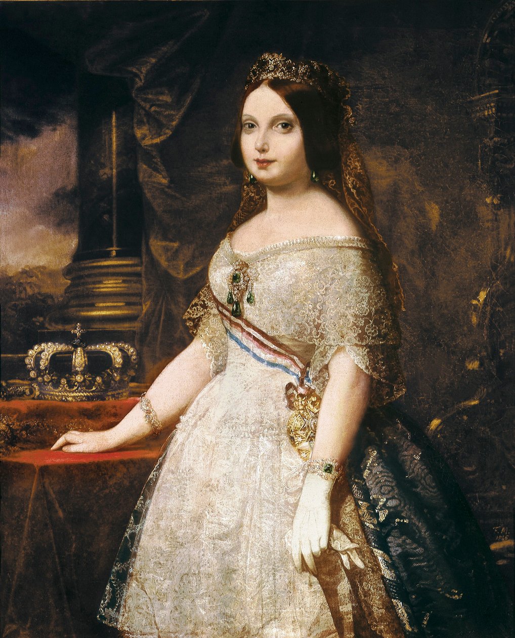 西班牙王后伊莎贝拉二世 (Isabella of Bourbon) (Isabel II of Borbon,1830-1904) Federico MADRAZO 绘画 作者 费德里科·德·马达拉佐·昆茨