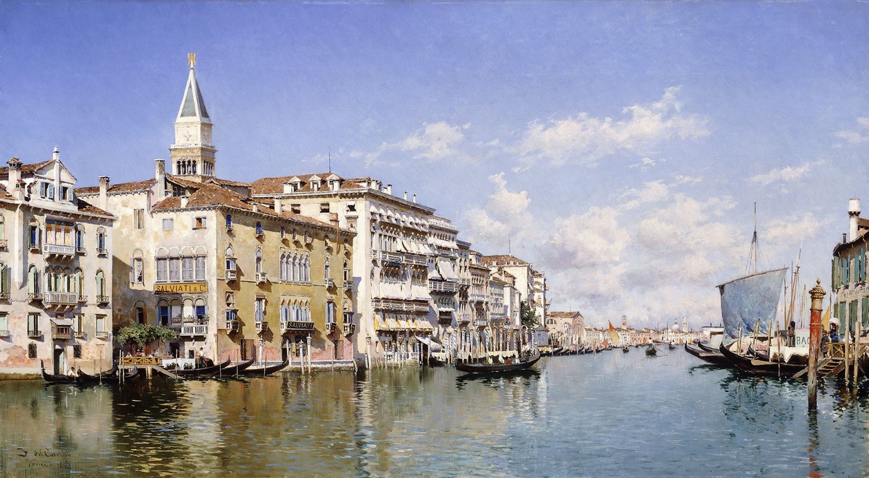 大运河，威尼斯，1883年 作者 费德里科·德尔坎波