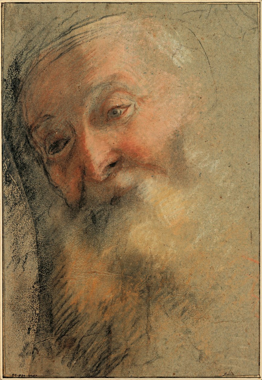 老胡须人的头像，1584-1586年 作者 费德里戈·巴罗奇（Federigo Barocci）