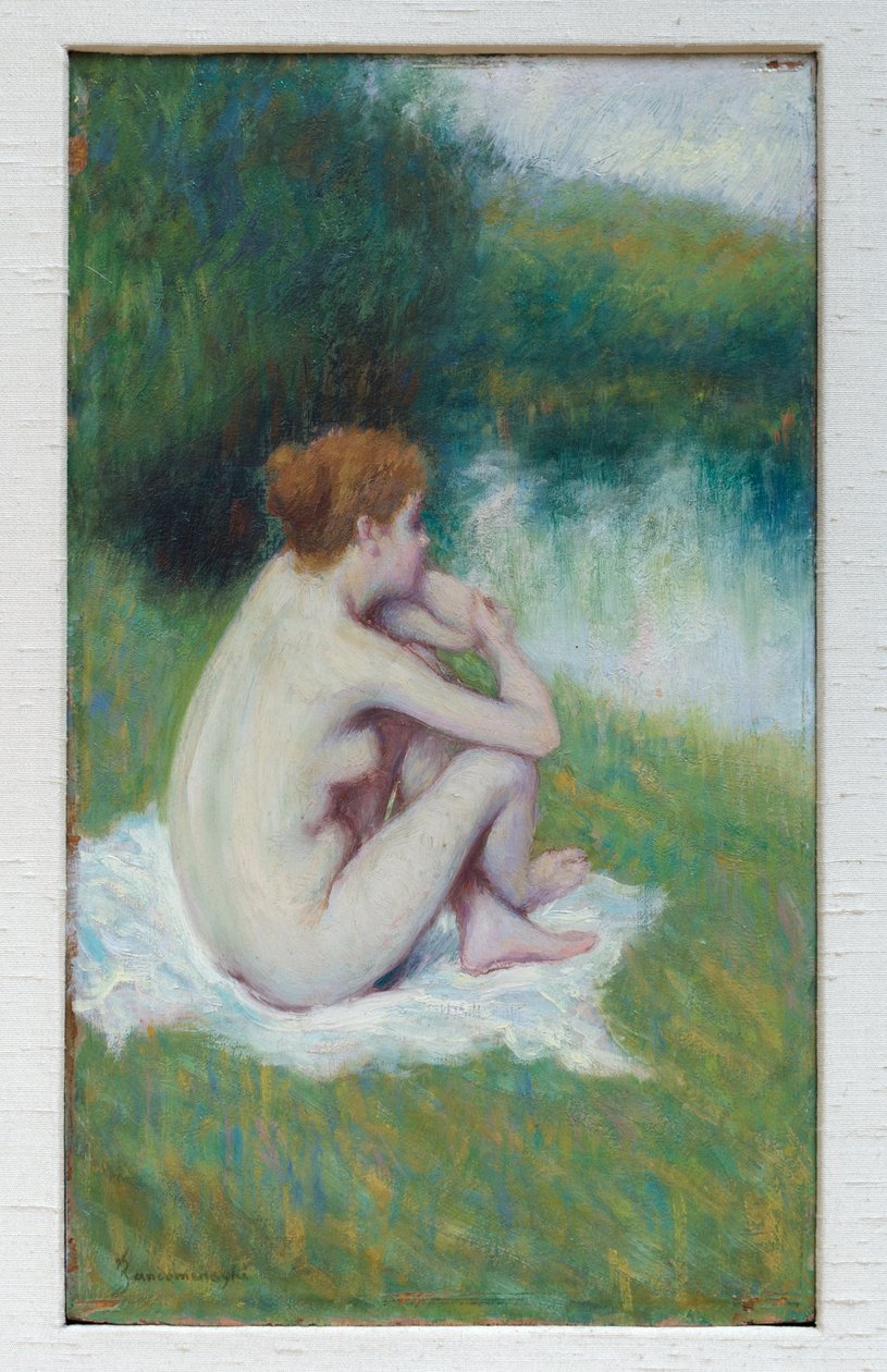 浴后，约 1886-90 年（板上油画） 作者 费德里戈·赞多梅内吉